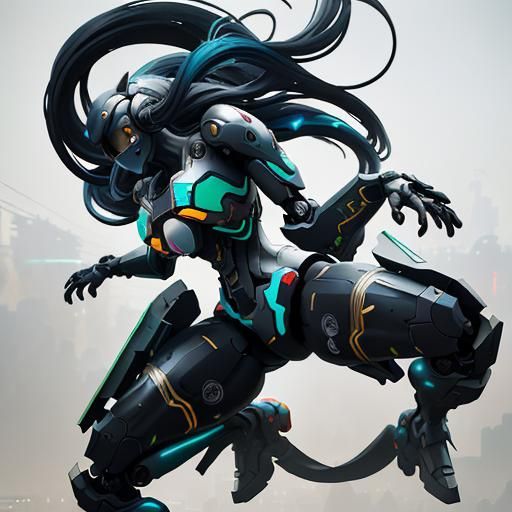 Nintendo Switch as Anime Girl in Cyberpunk Style