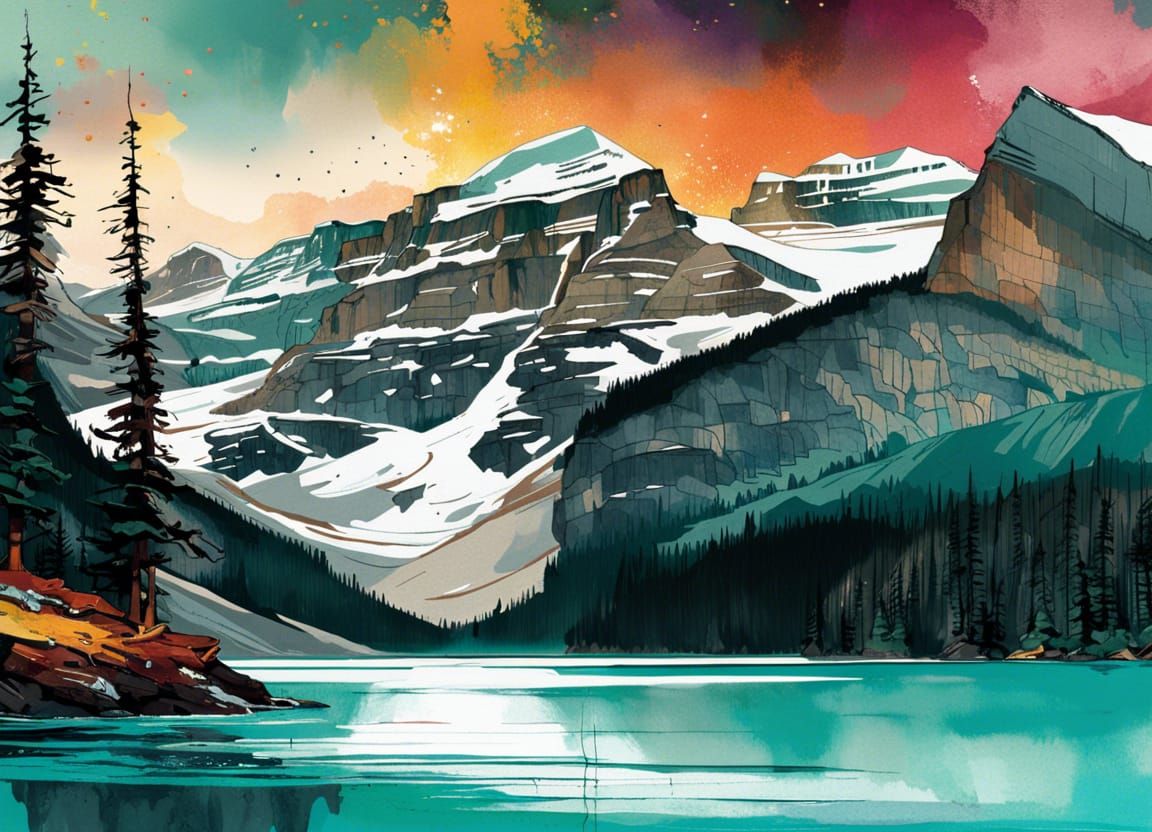 Lake Louise: Watercolor Masterpiece in Banff National Park