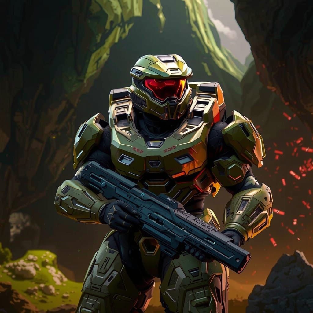 Doom Slayer in Halo: Infinite Concept Art