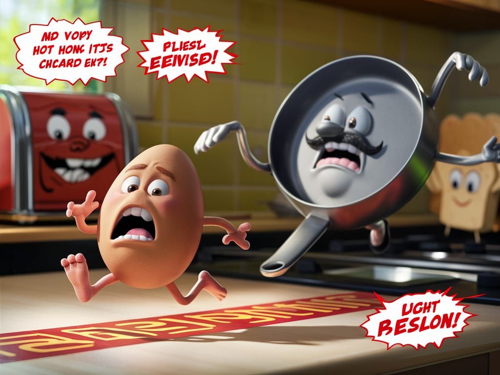 Fearful Egg's Kitchen Escape: A Pixar-Style Adventure