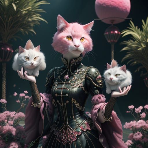Regal Cherry-Kitten on Saturnian Moonscape