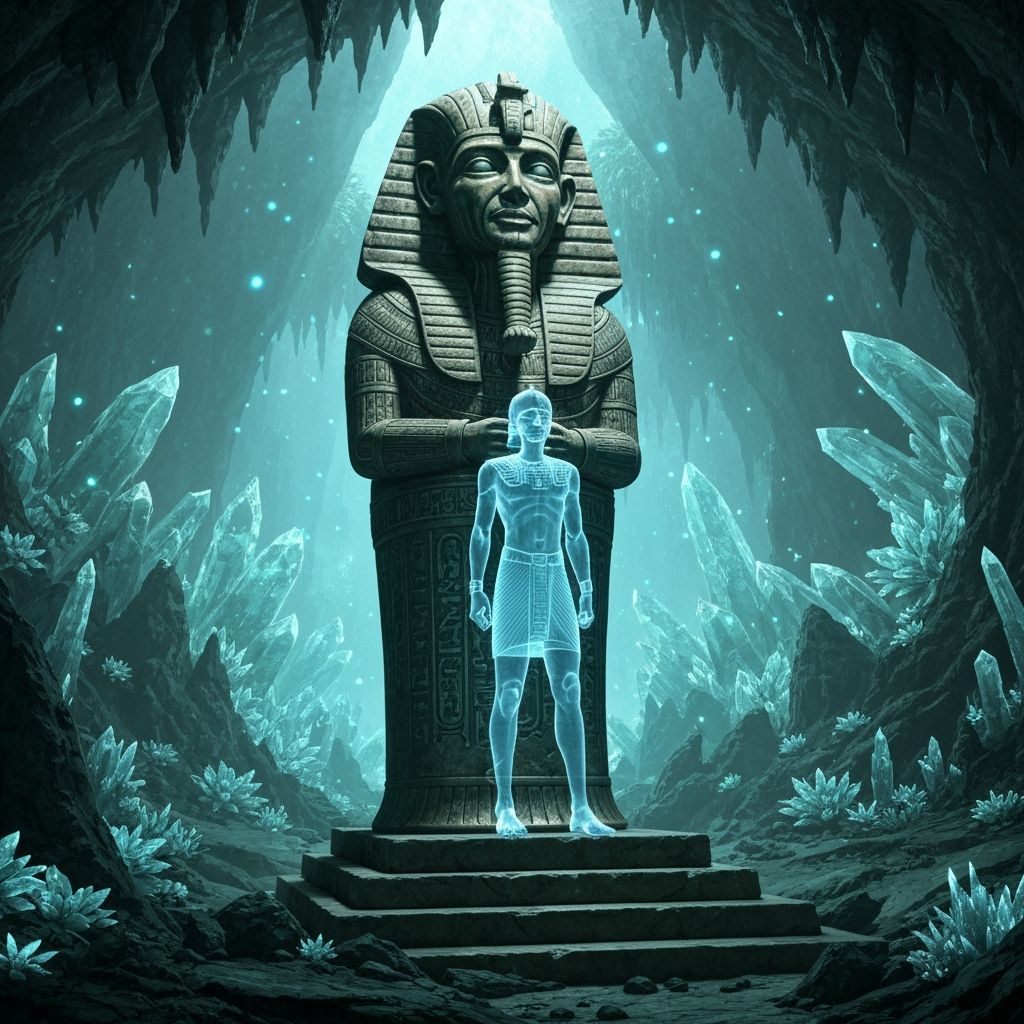 Colossal Sarcophagus Guarded by Ghost Soldier