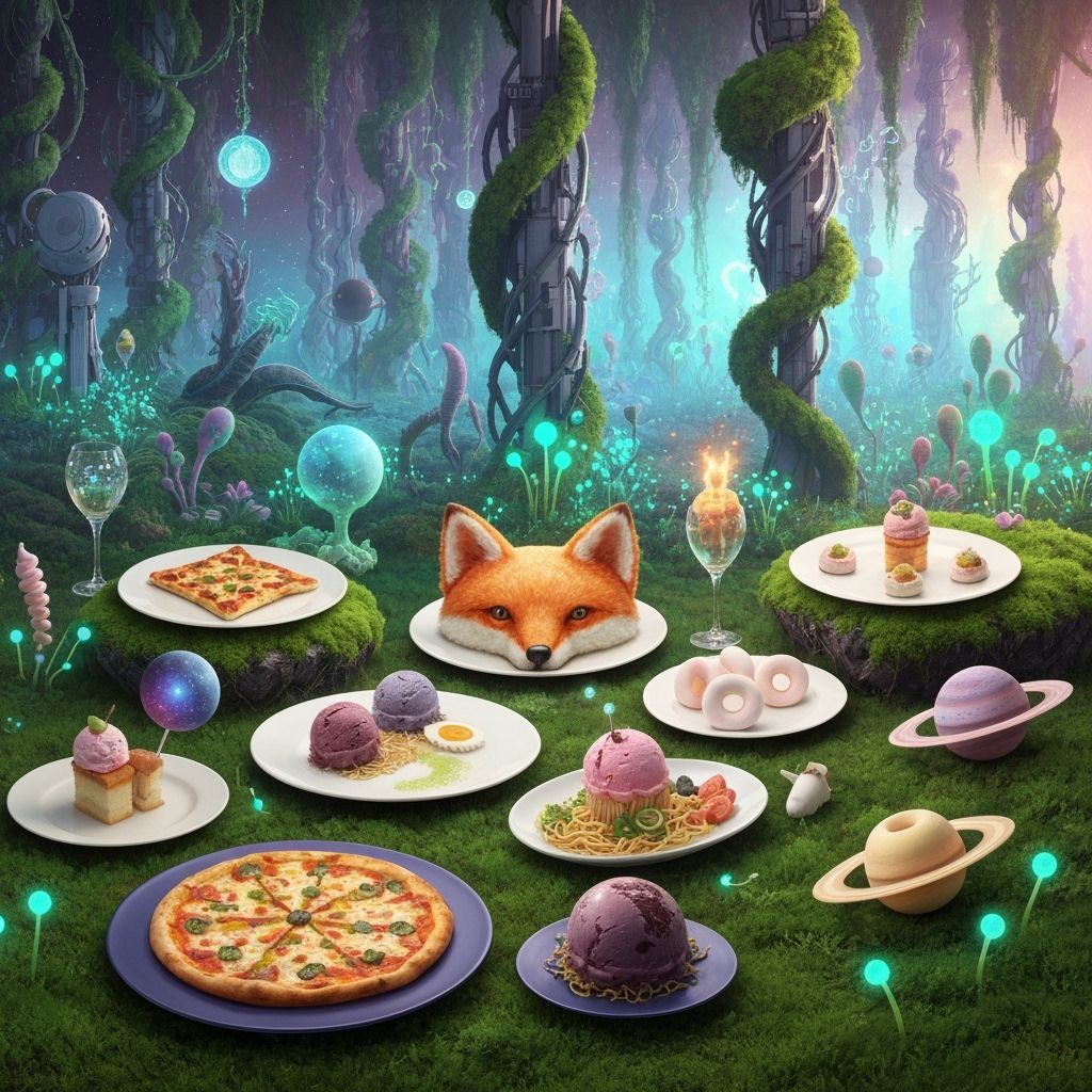 Surreal Banquet in Multidimensional Dreamscape, Digital Art