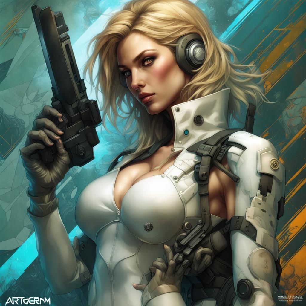 Mecha Goddess Portrait in Fine Art Style