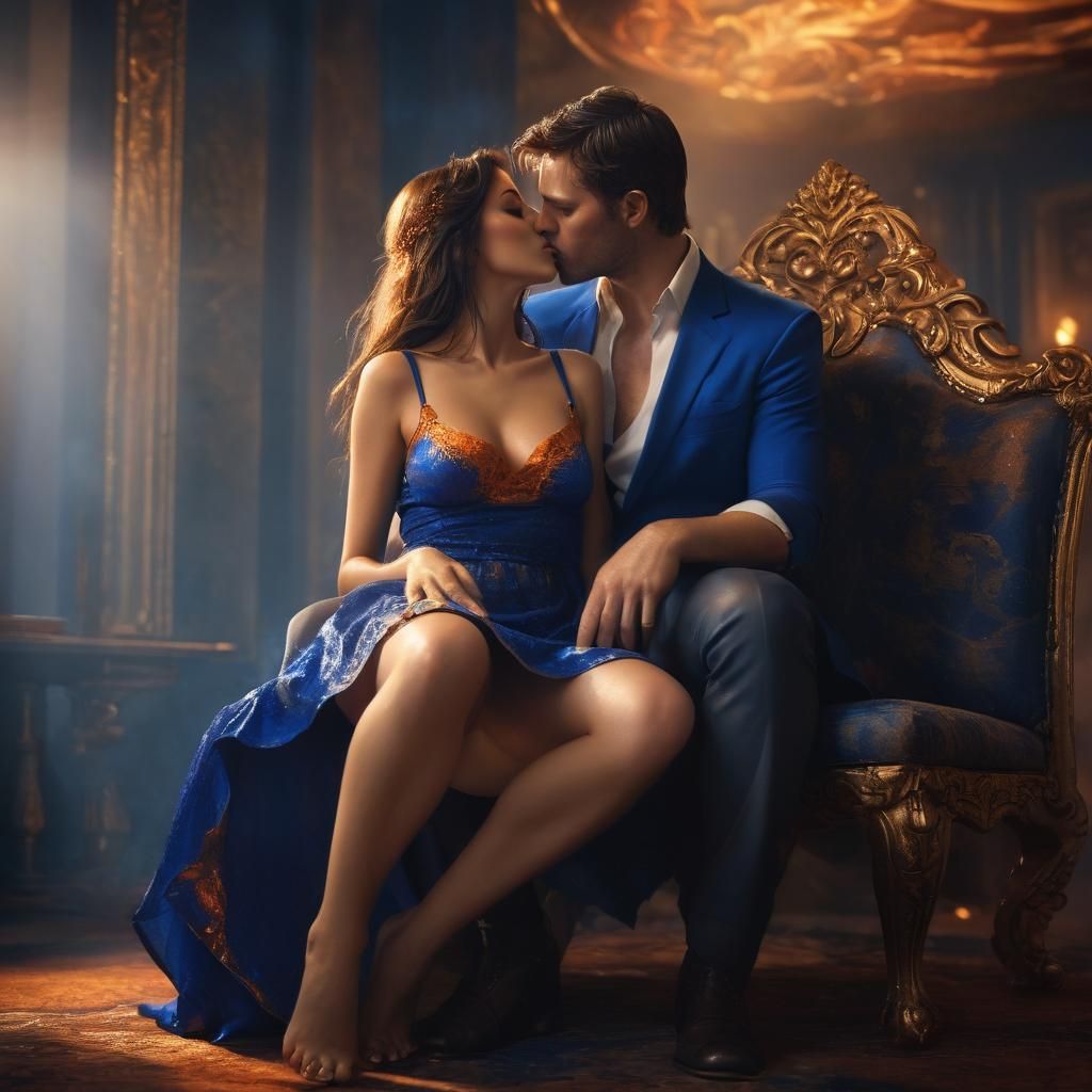 Steamy Kiss: Fantasy Art of Wife and Husband