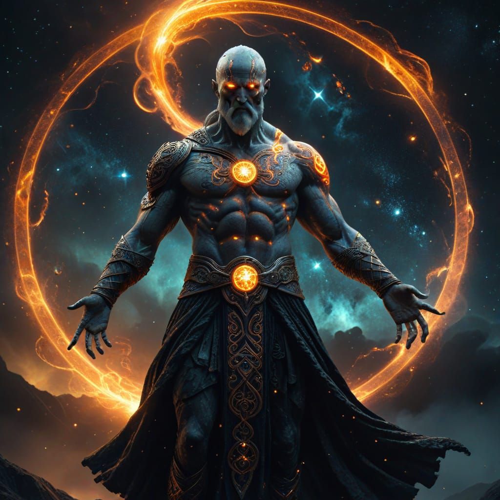 Celtic God of War Lugus in Cosmic Art