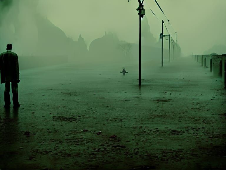 apocalypse now please the end of the world as we know people scared, professional photography, eerie mood, dread feeling...