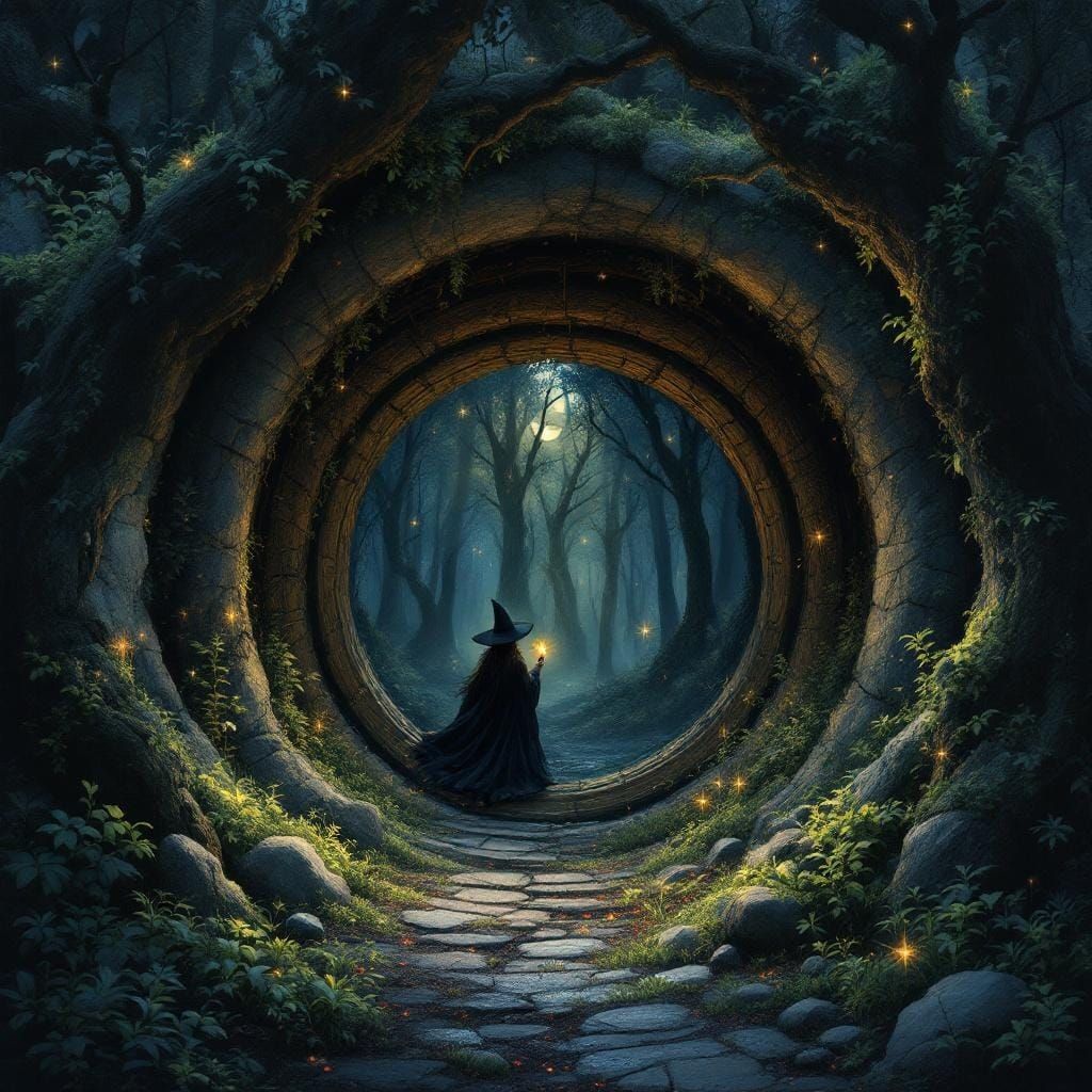 Mystical Hobbit Hole in Gothic Witch Chamber