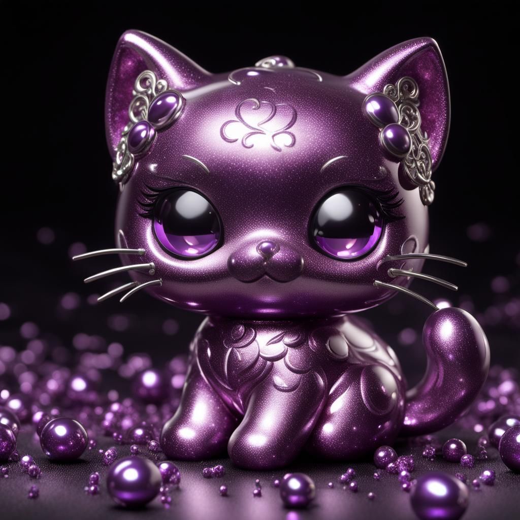 Metallic vexing violet coloured kitty