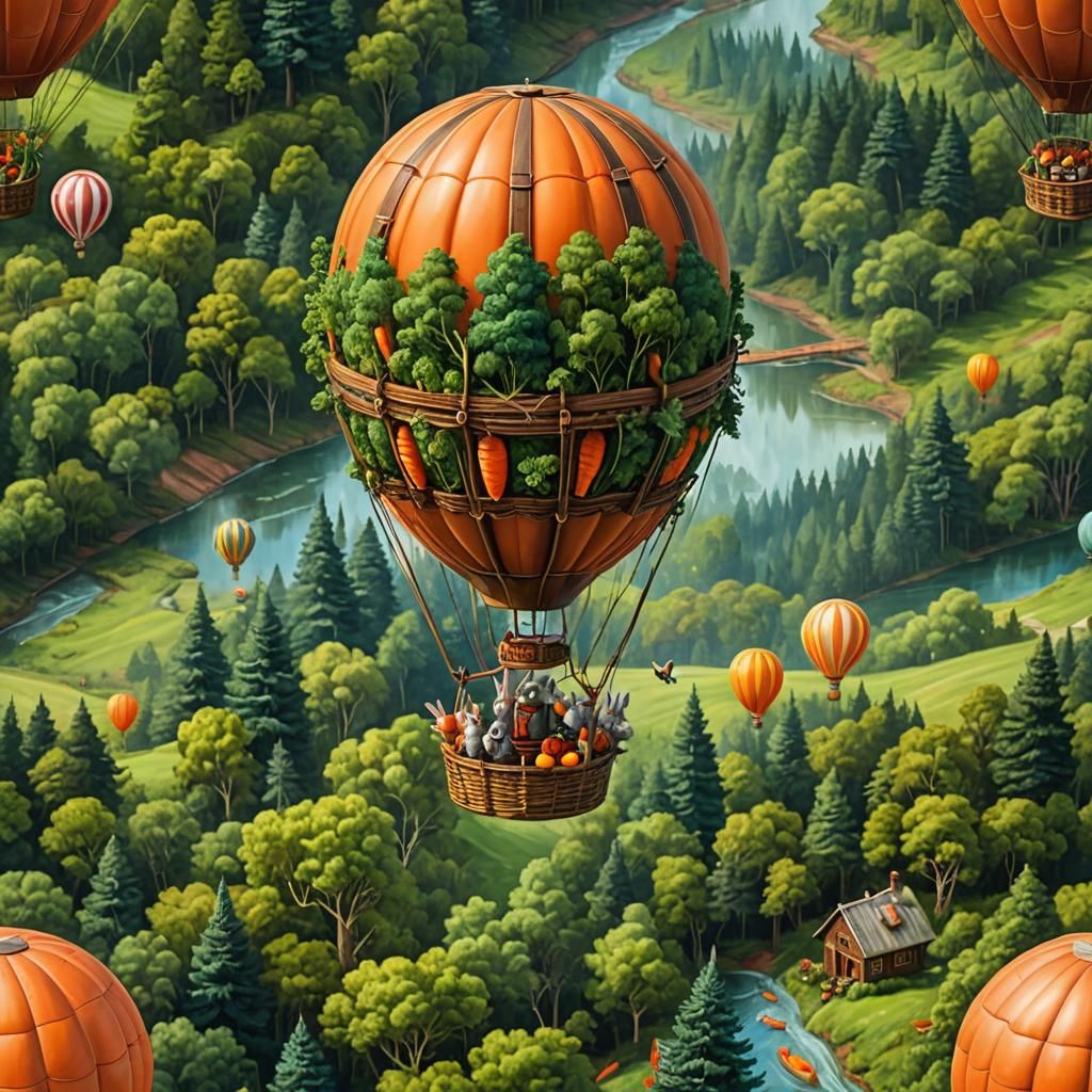 Carrot Hot Air Balloon (Dreamshaper XL Lightning)