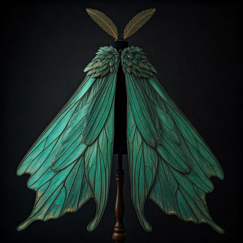 Enchanted Silk Moth Wings Cape in Feywild Fantasy