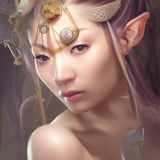 Steampunk Elf Portrait in Hyperrealistic Detail