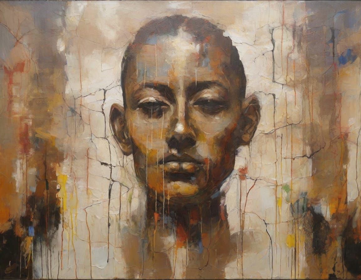 Abstract Mixed-Media Art with Earthy Tones