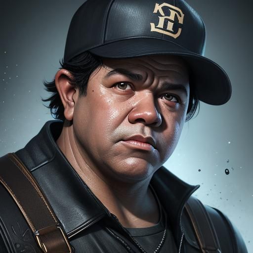 Babe Ruth Portrait in Hyperrealistic Splash Art