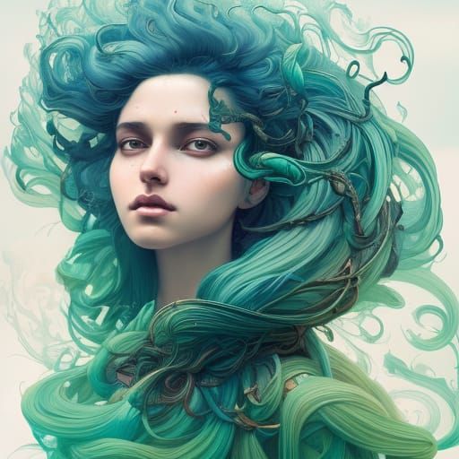 Industrial Wire Rapunzel: Hyperdetailed Tarot Card