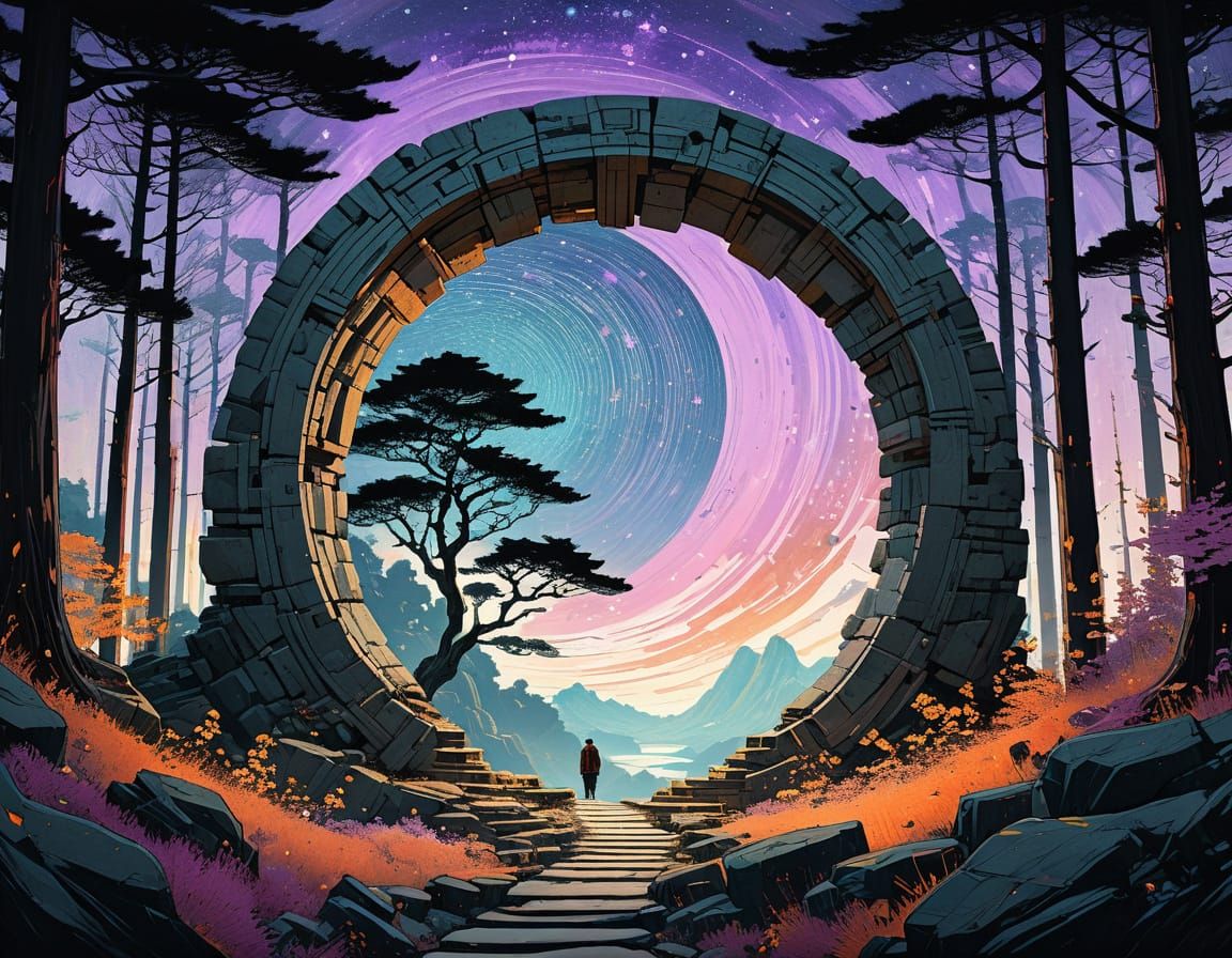 Mystical Forest Portal to a Magical Galaxy