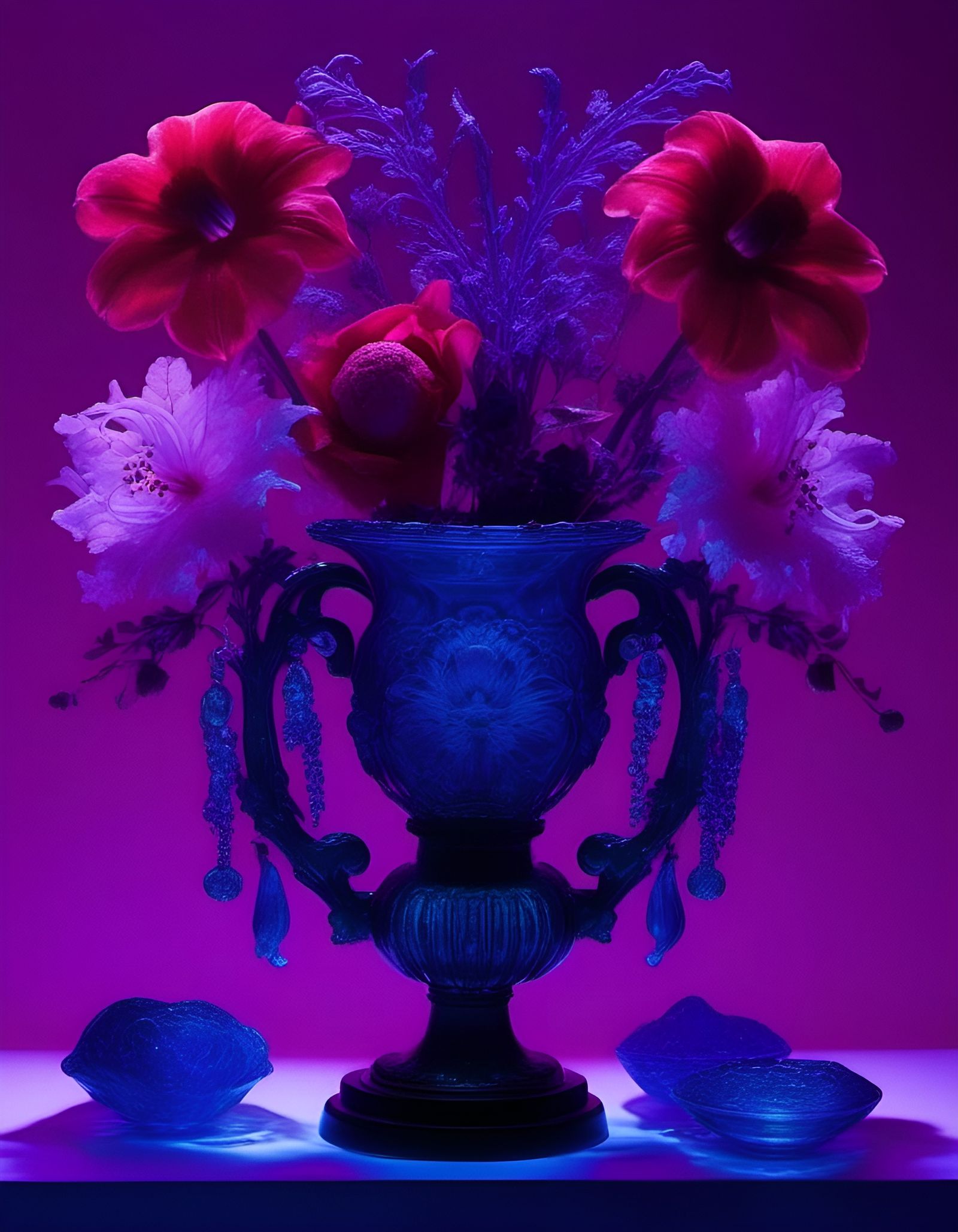 Botanical Still Life in Neo-Rococo Style