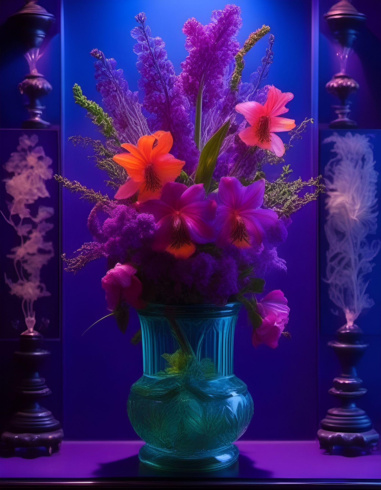 Botanical Bouquet Still Life in Neo-Rococo Style