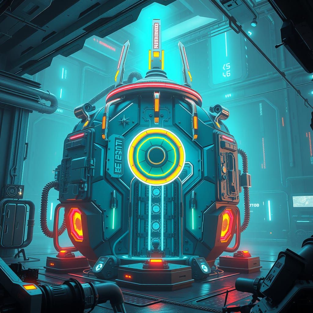 Omnipotent Power Generator in High-Tech Anime Style