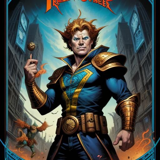 German Trickster God in Comic Book Art Style