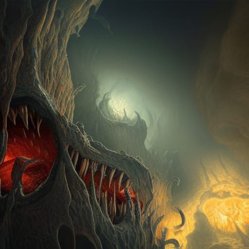 Hyperdetailed Photorealistic Mouth of Hell