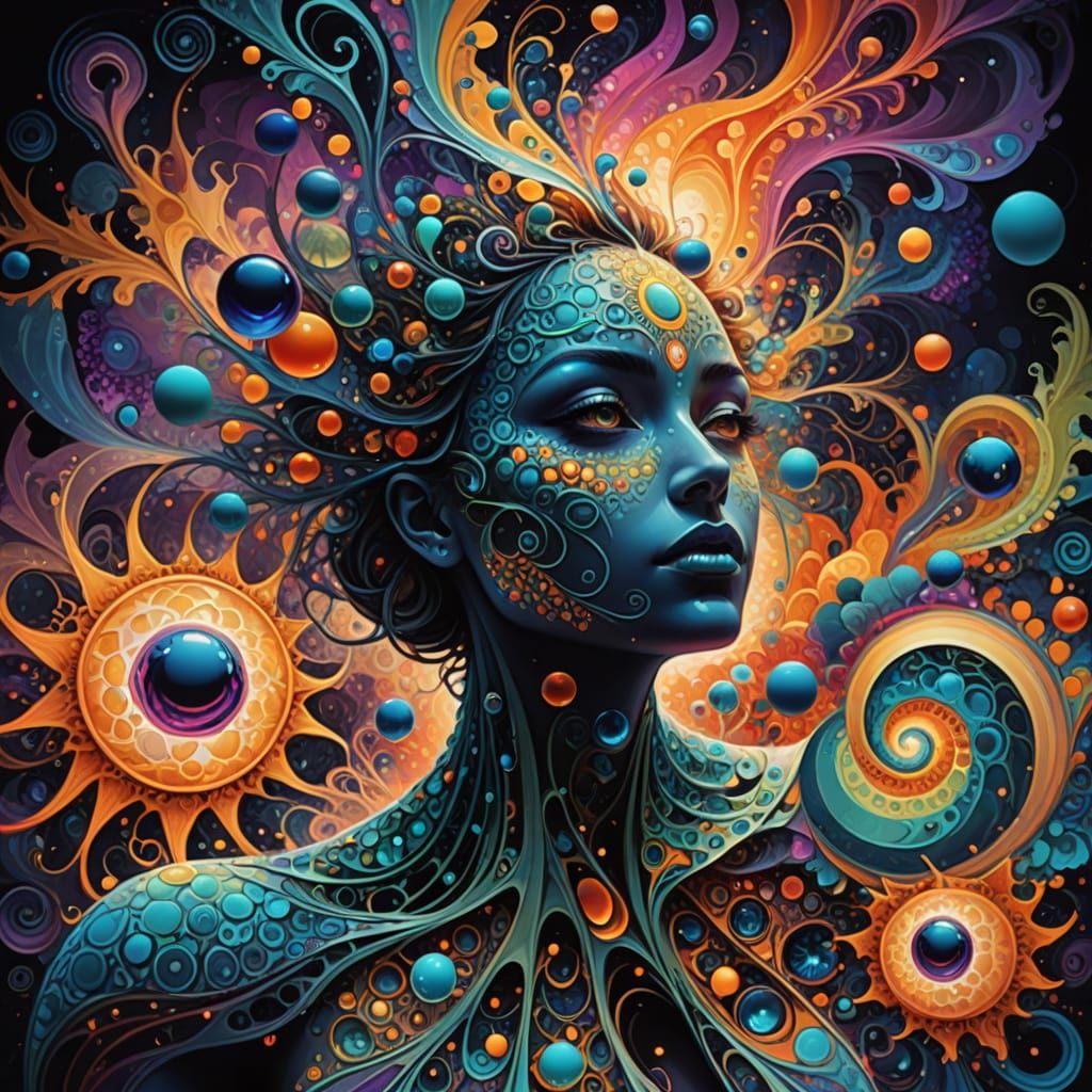 Surreal Fractal Landscape in Vibrant Iridescent Hues