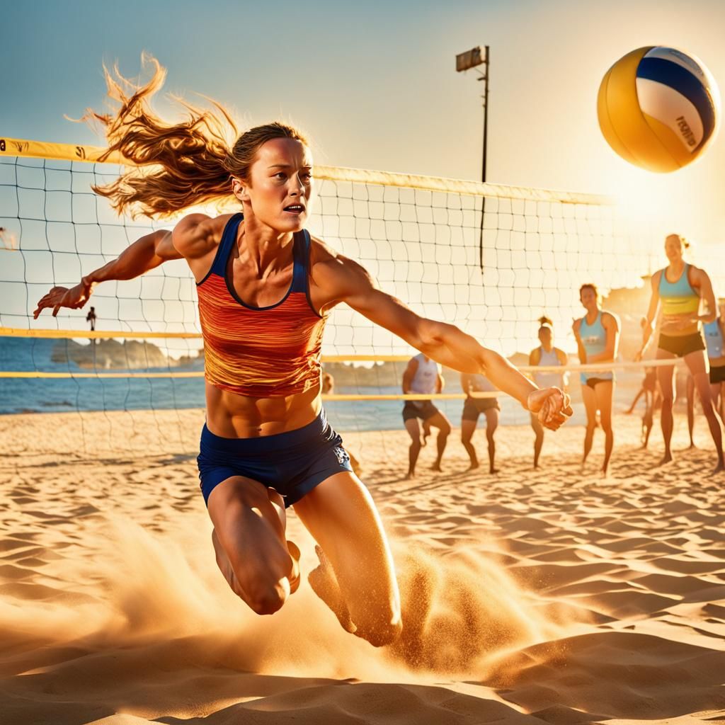 Volleyball Player in Golden Hour Light