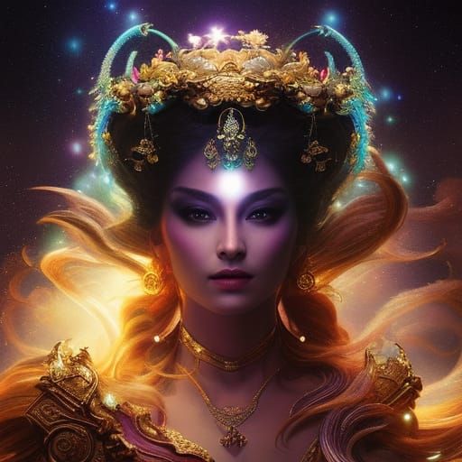 Jupiter as Divine Goddess: Hyperdetailed Digital Art