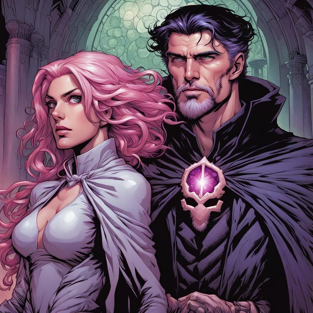 Wizard and Reaper in Comic Book Style