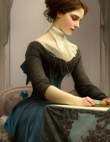 Victorian Woman Portrait in Hyperdetailed Digital Art