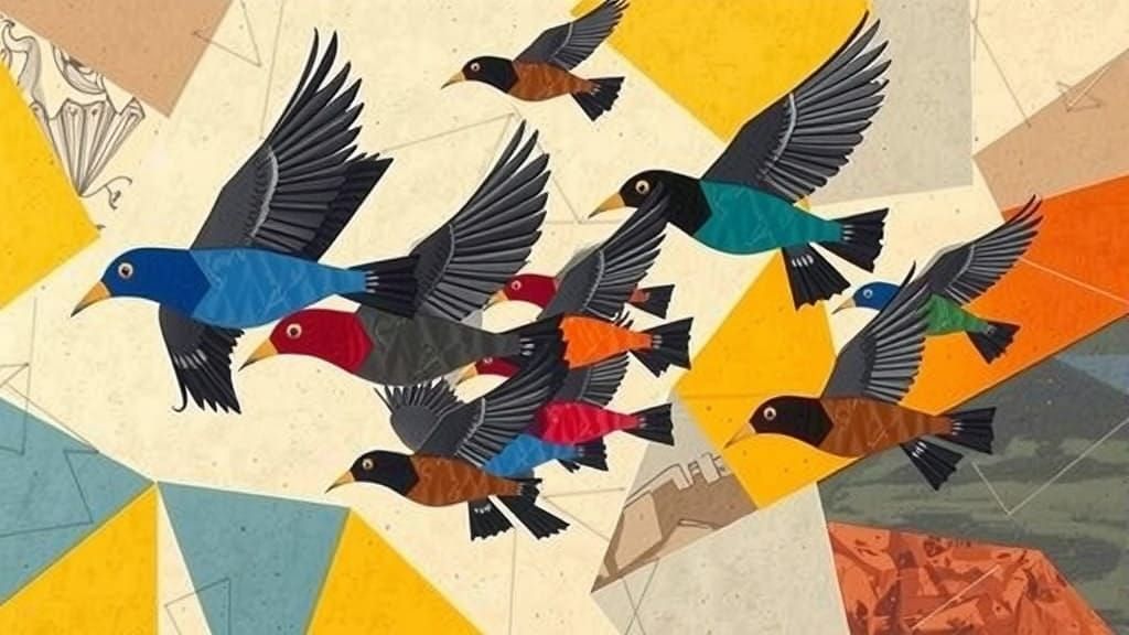 Angular Flock of Birds in Cubist Fragmentation