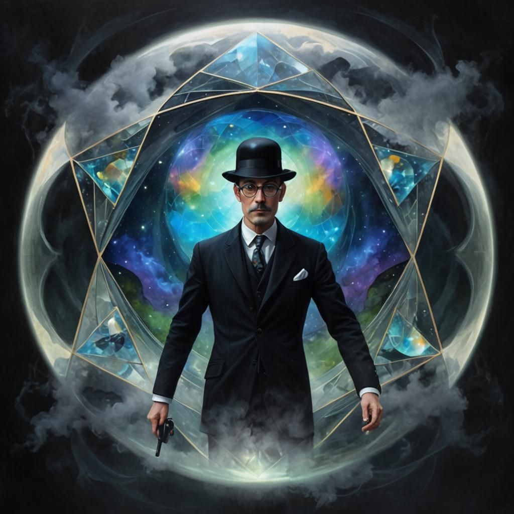 Crystalline Cubism: British Gentleman in Alien Cosmos