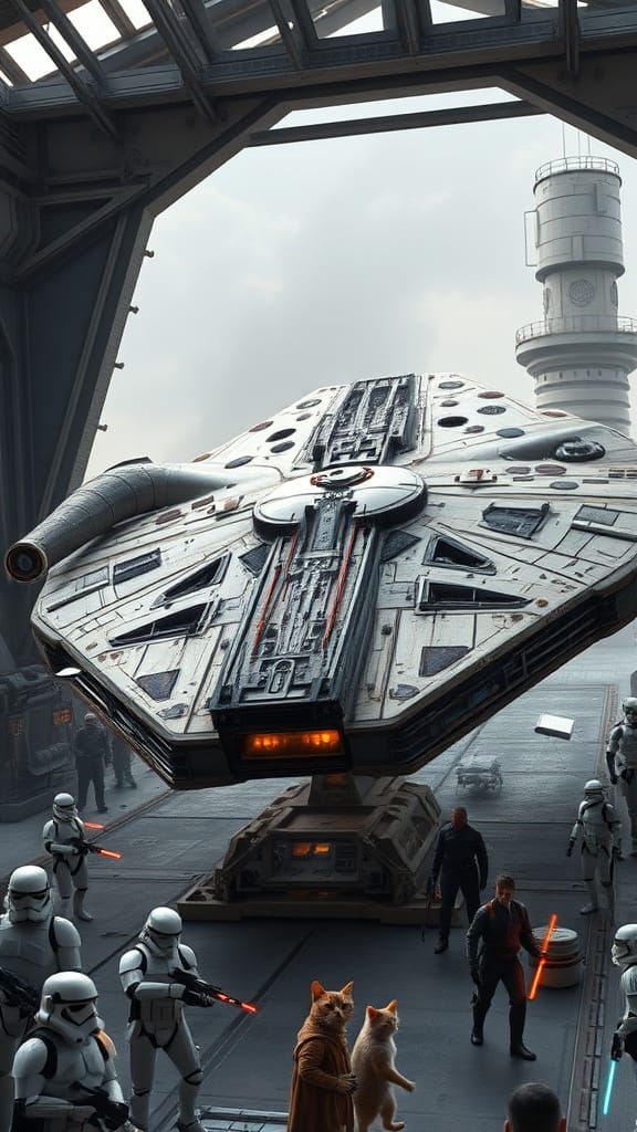 Legendary Millennium Falcon Dominates Imperial Hangar in Viv...