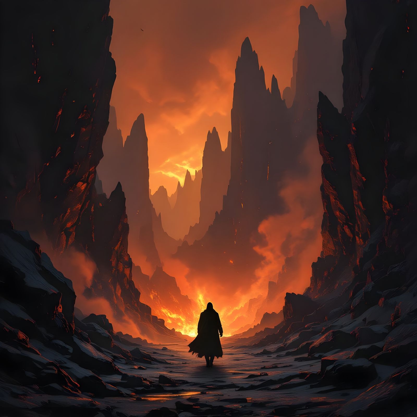 Man Walks Into Fiery Depths of Hell