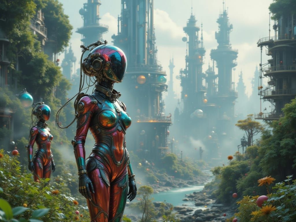 Aliens Visit Metropolis in Futuristic Style