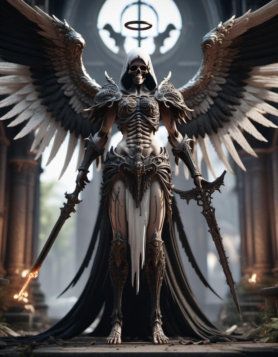 Intricate Angel of Death Fantasy Art