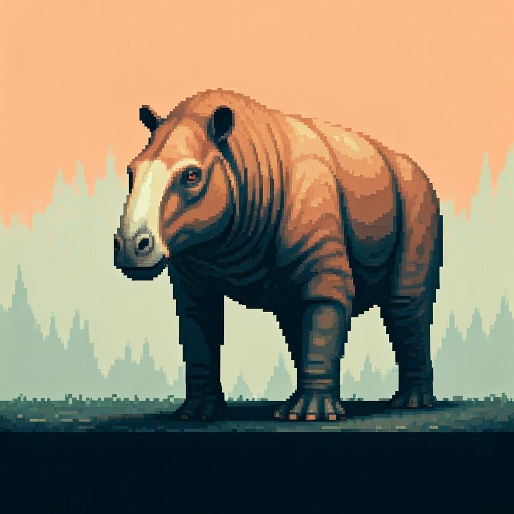 Perucetus Colossus in Minimalist Pixel Art Style