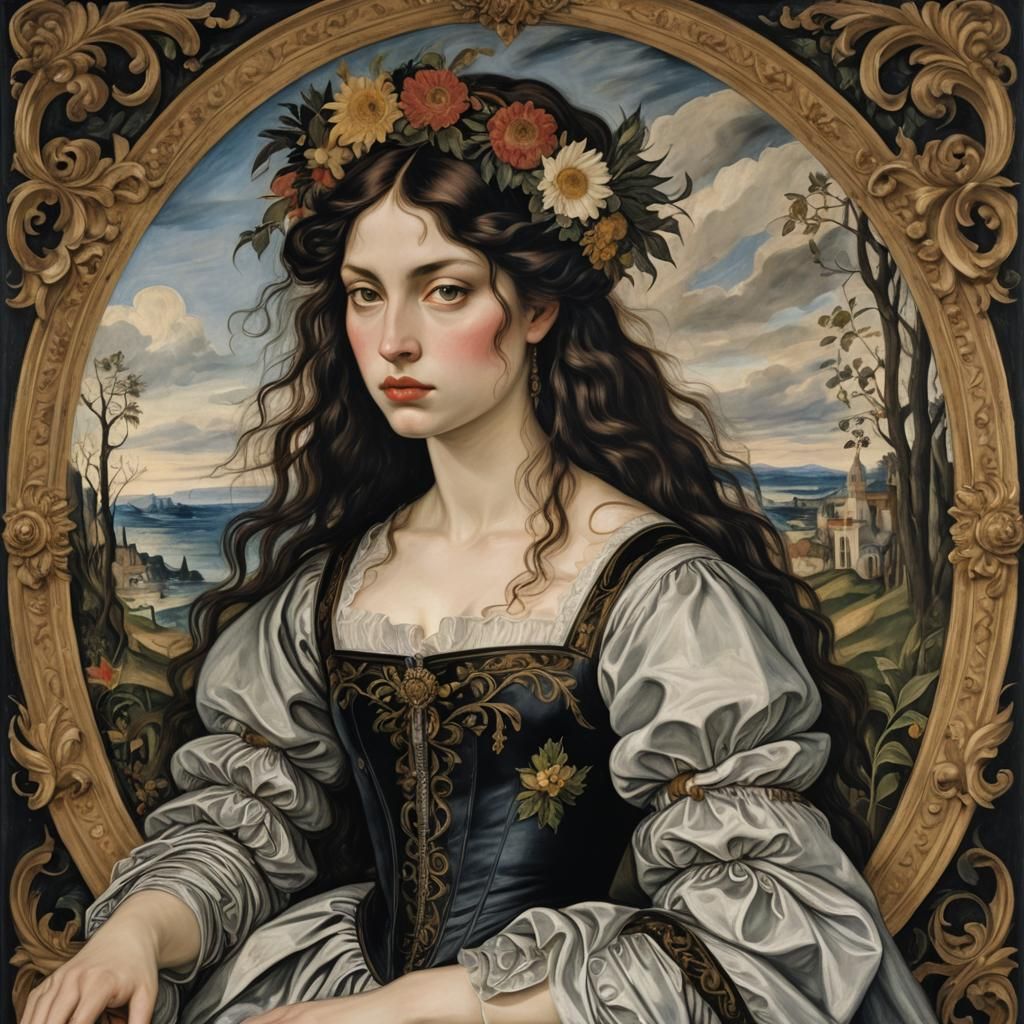 Gothic Beauty: A Divine Protector in Baroque Style