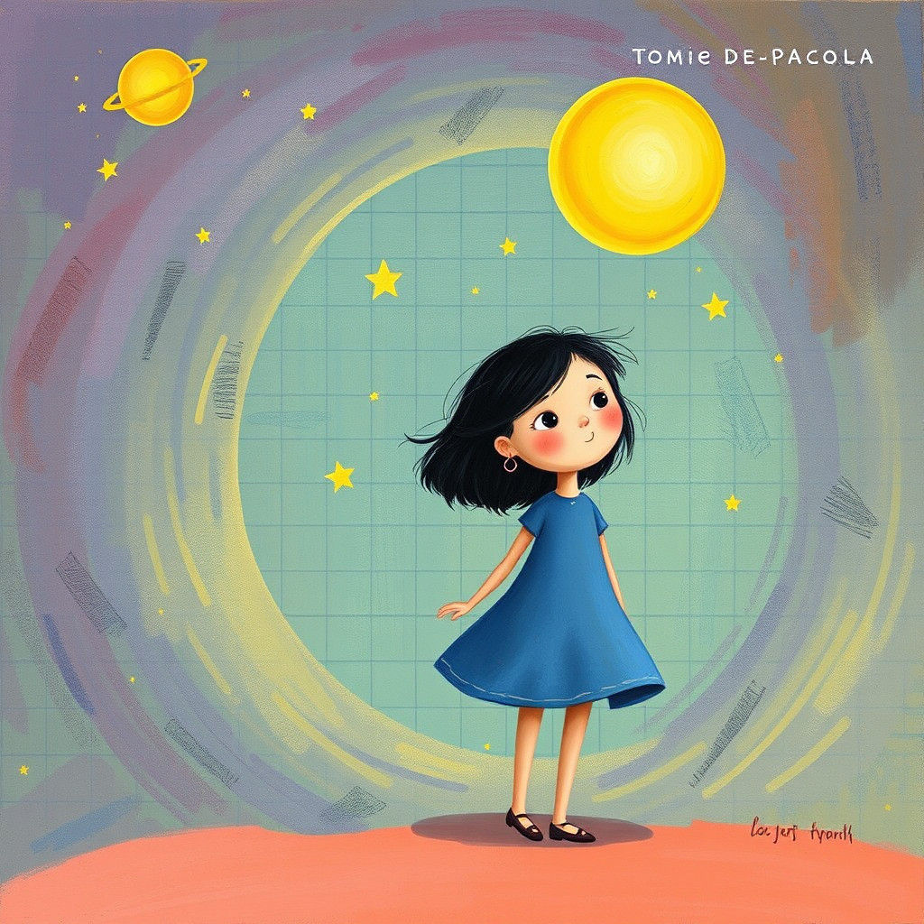 Girl in Children's Book Illustration Style