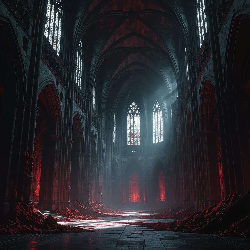 Crimson Ruined Cathedral of Devotion and Menace