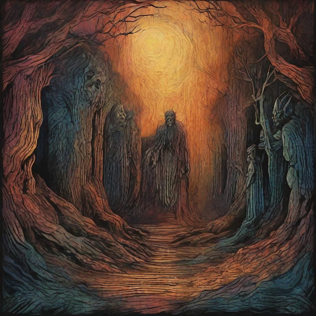 Hades Capturing Souls in Dark Underworld Illustration