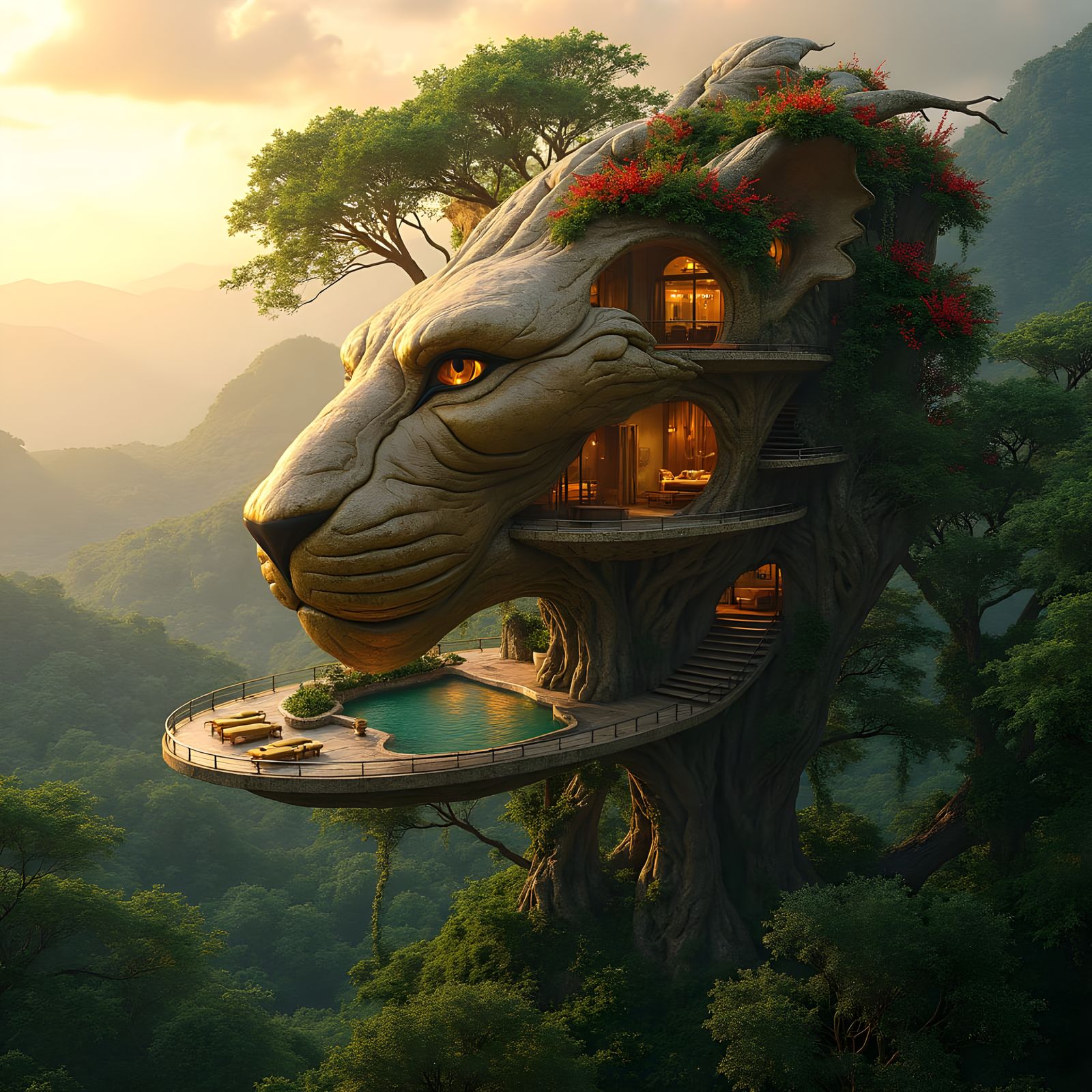 Luxurious Futuristic Lionhead Treehouse in a Jamaican Paradi...