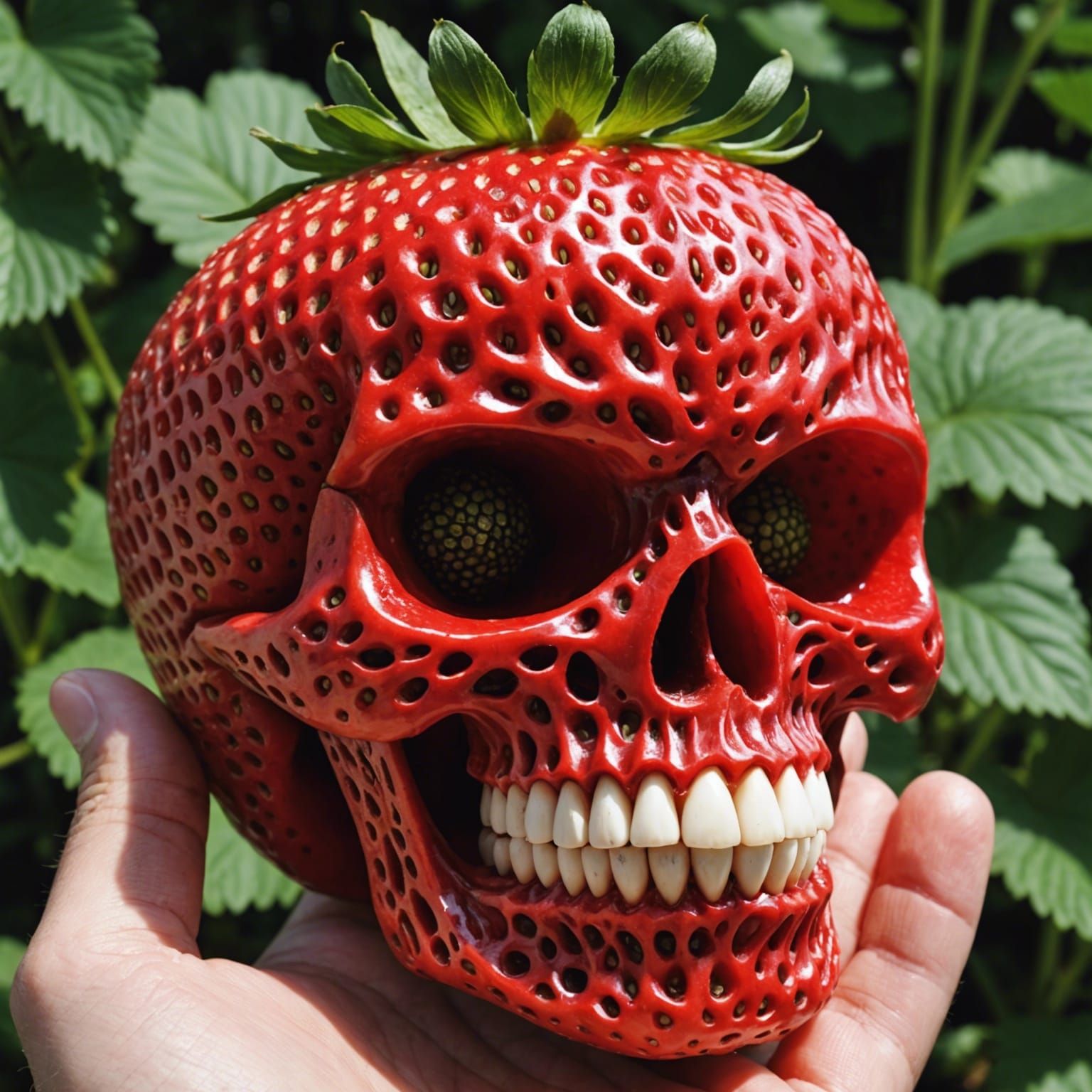 Strawberry Skull: A Carved Fruit Oddity