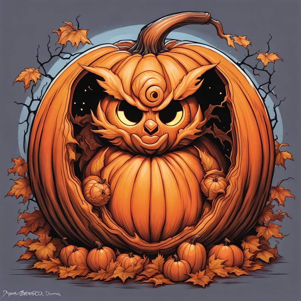 Pumpkaboo Pumpkin Carving in Comic Book Style