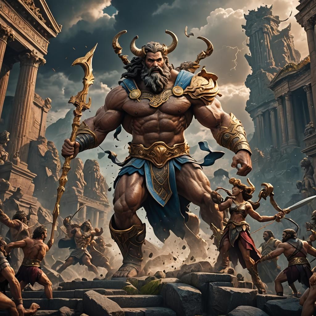 Hercules vs Zeus: Detailed Fantasy Concept Art