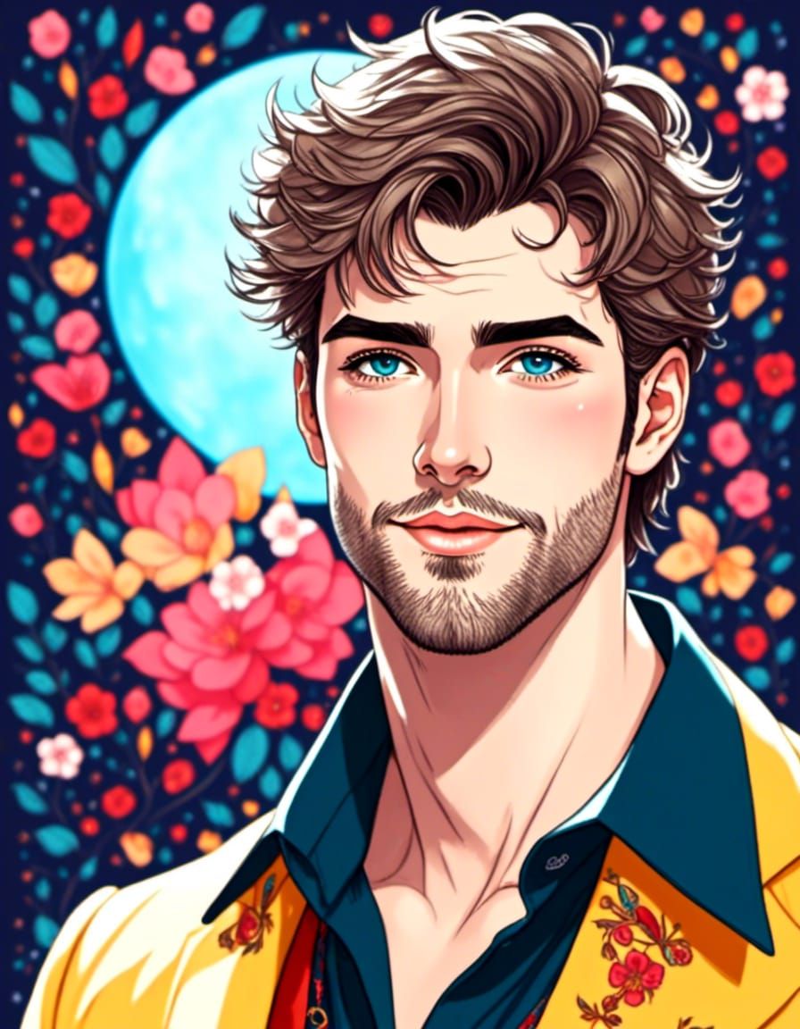 handsome man <lora:Whimsical art:1.0> <lora:Male portrait:1....