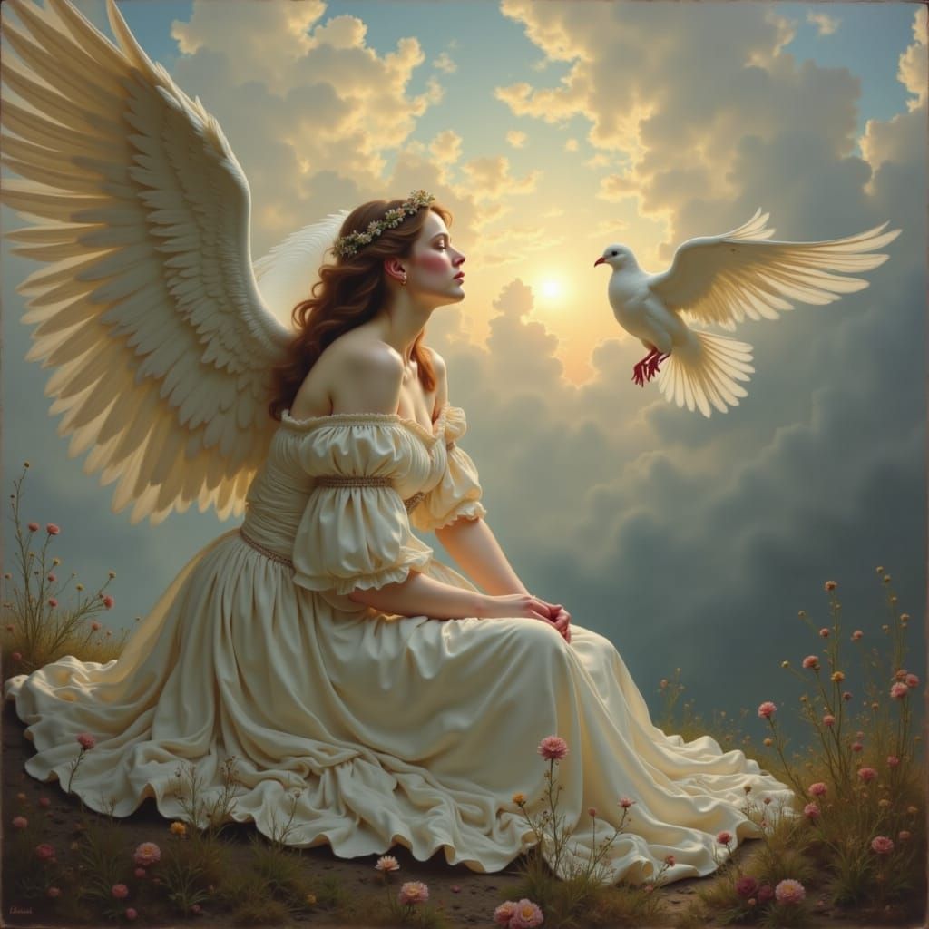 Angel Releasing a Mourning Dove
