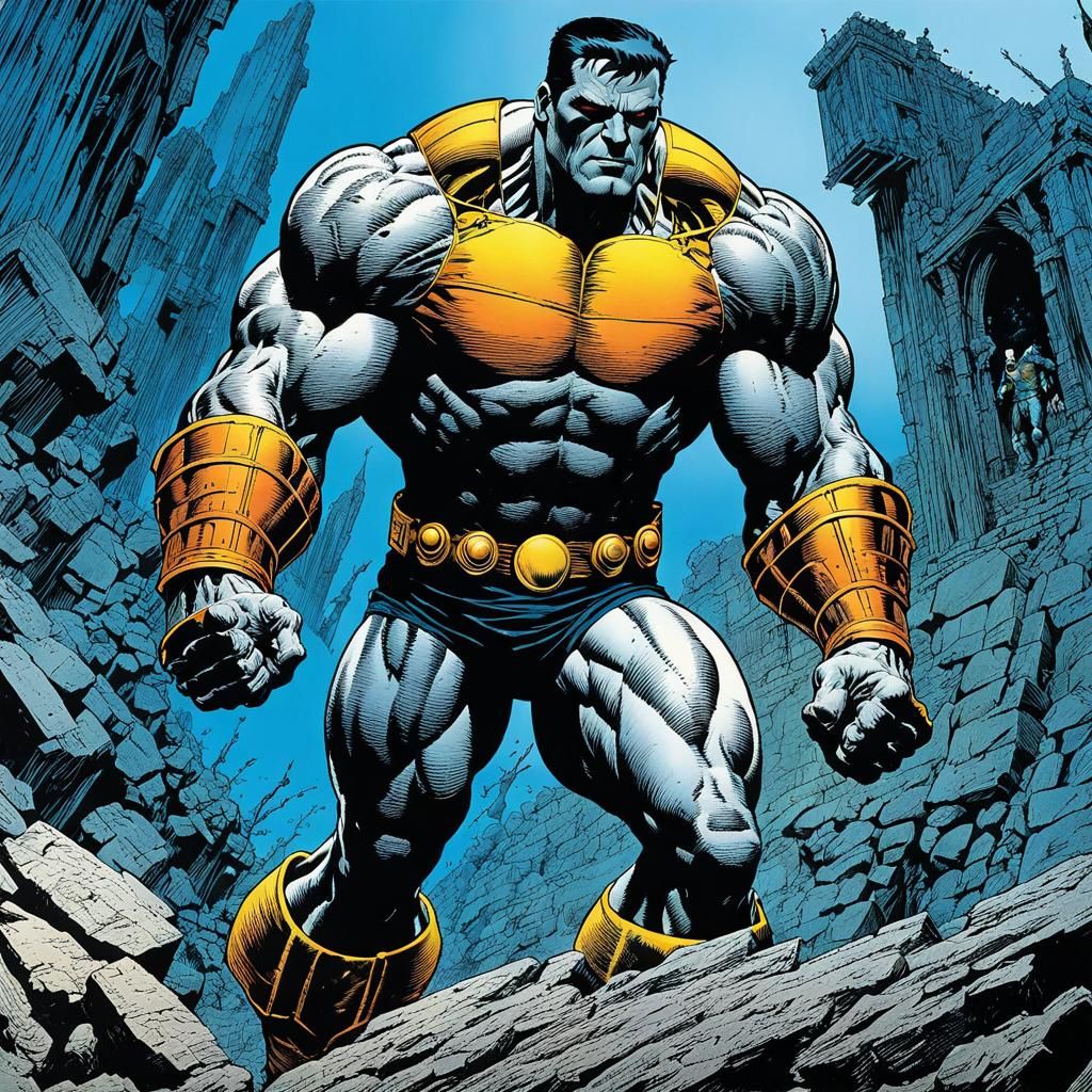 Marvel's Colossus in Classic Comic Art Style