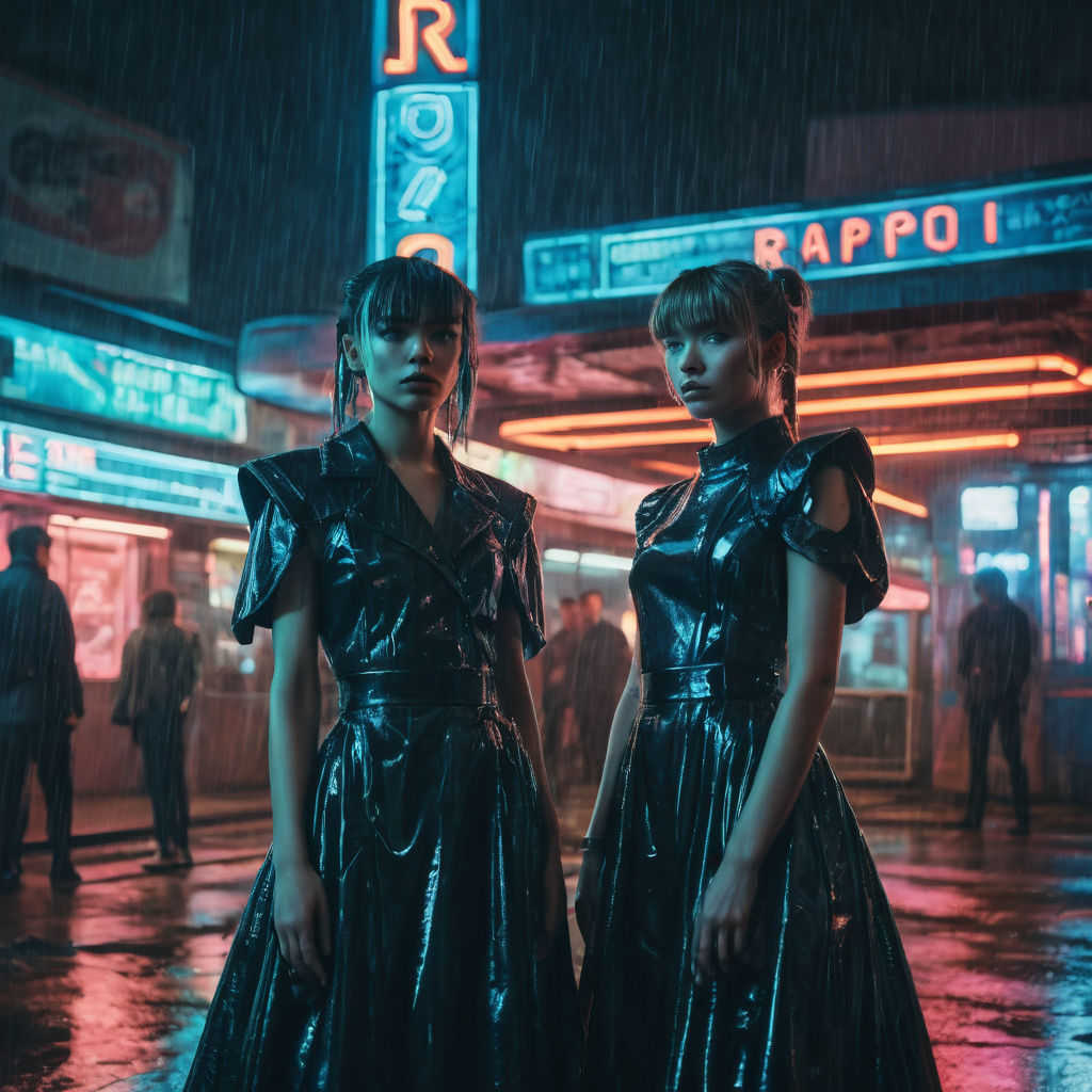 Cyberpunk Band Singers at Underground Station