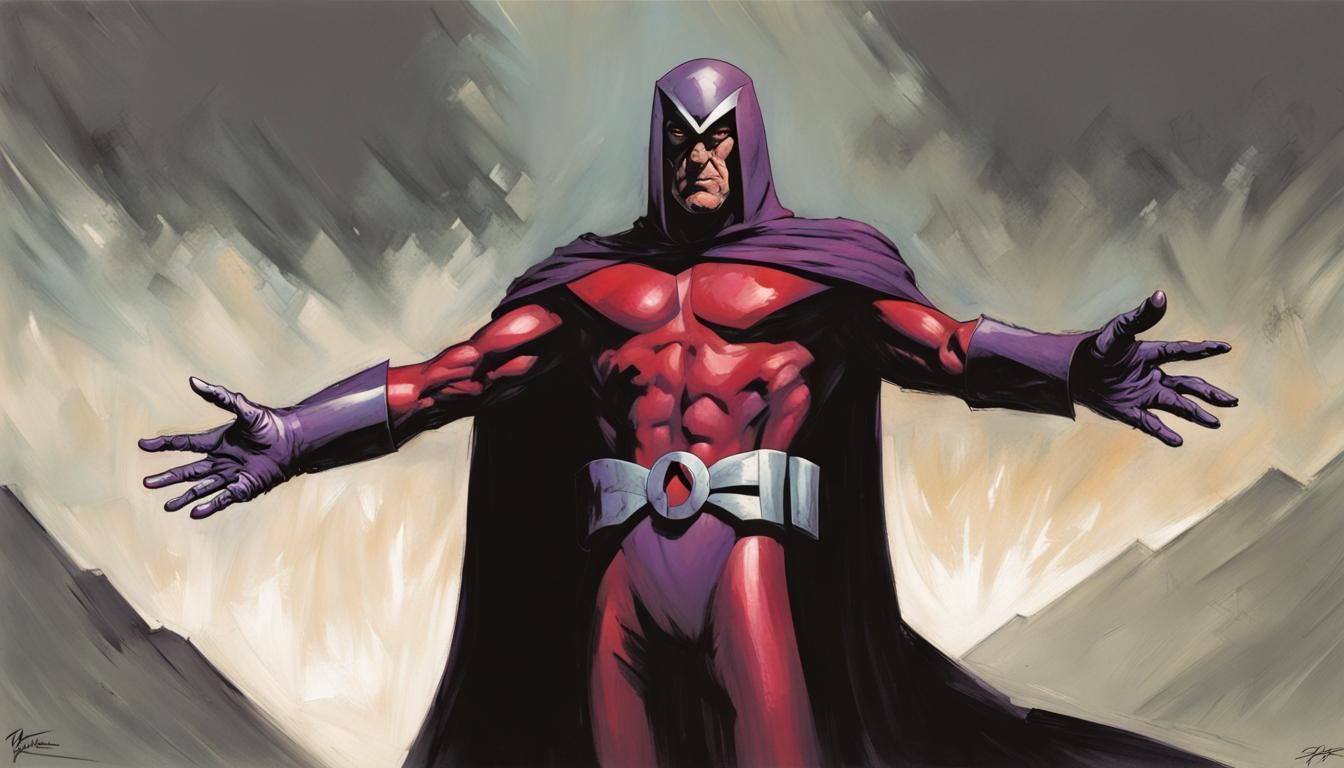 Sinister Magneto Artwork in Digital Painting Style